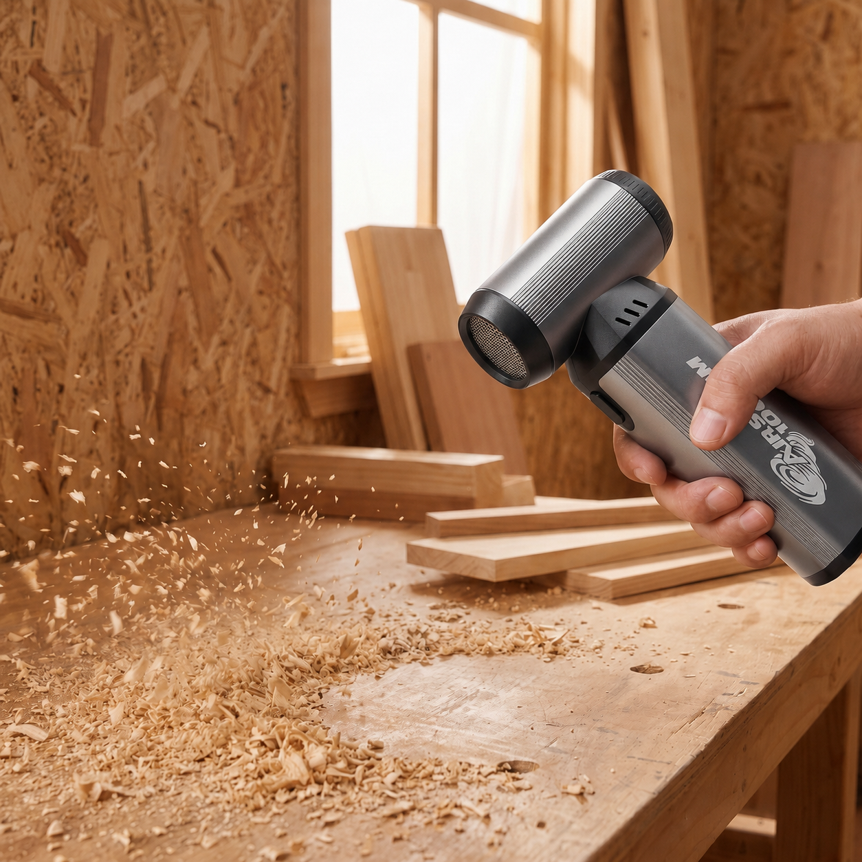 Cordless Handheld Air Duster & Fan AirStorm 1000: 180,000 RPM, With LED Light, 100-Min Battery, >1lb, 18W Fast Charge