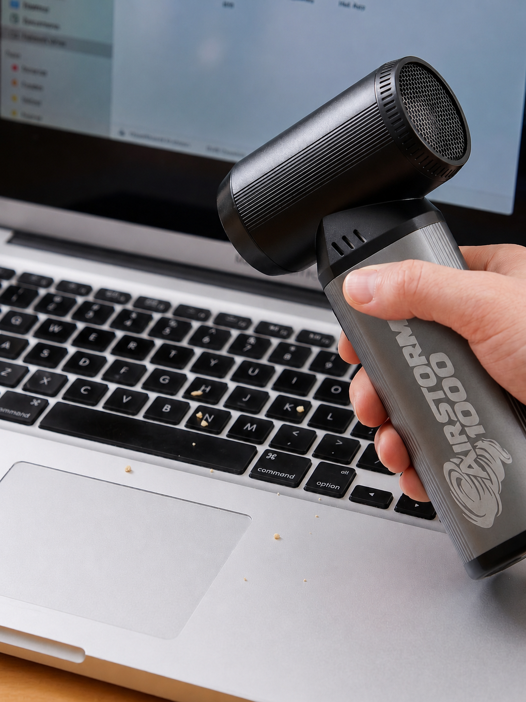 Cordless Handheld Air Duster & Fan AirStorm 1000: 180,000 RPM, With LED Light, 100-Min Battery, >1lb, 18W Fast Charge